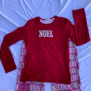 Old Navy size M holiday NOEL red pajama set